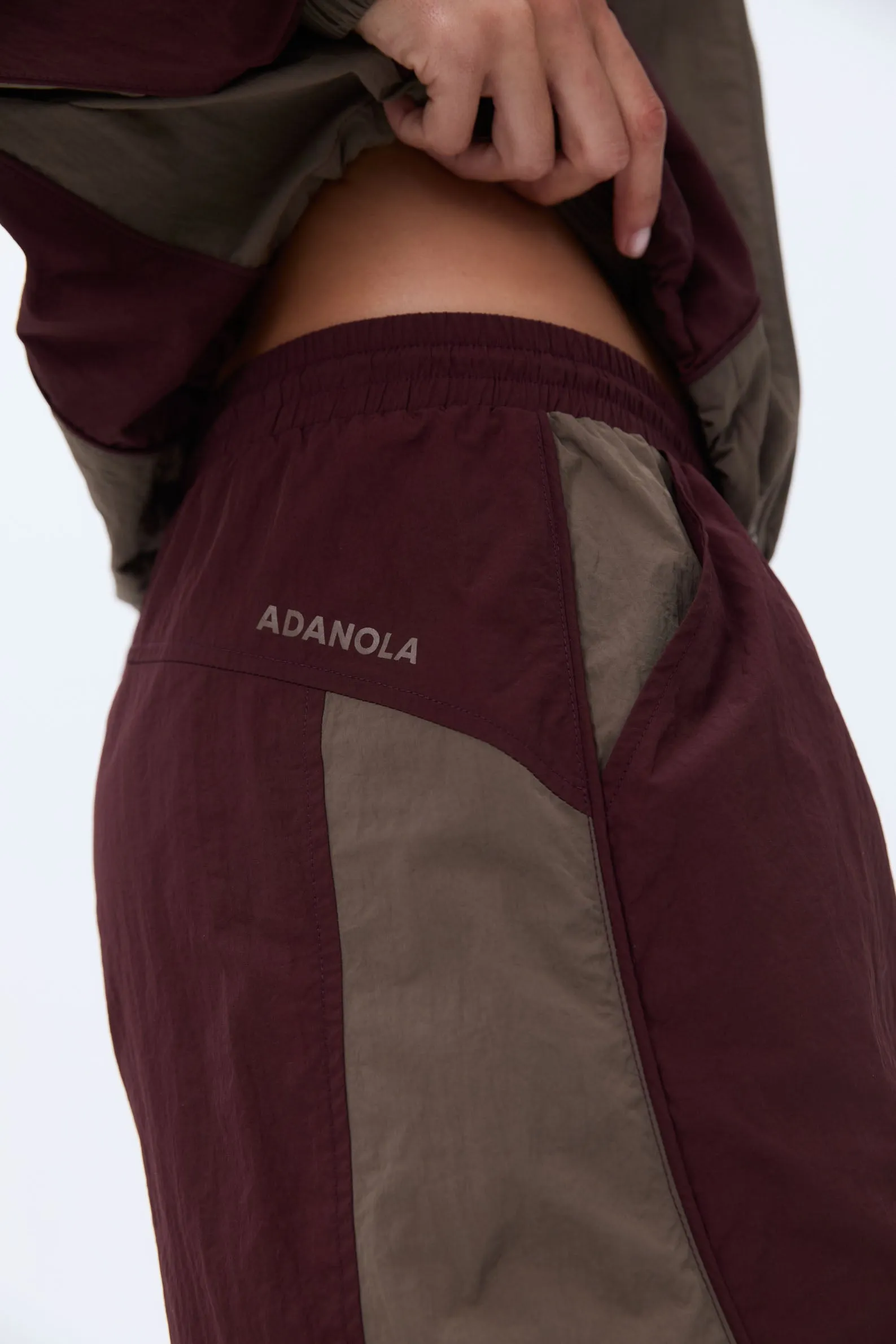 Track Short - Burgundy/Cocoa Brown