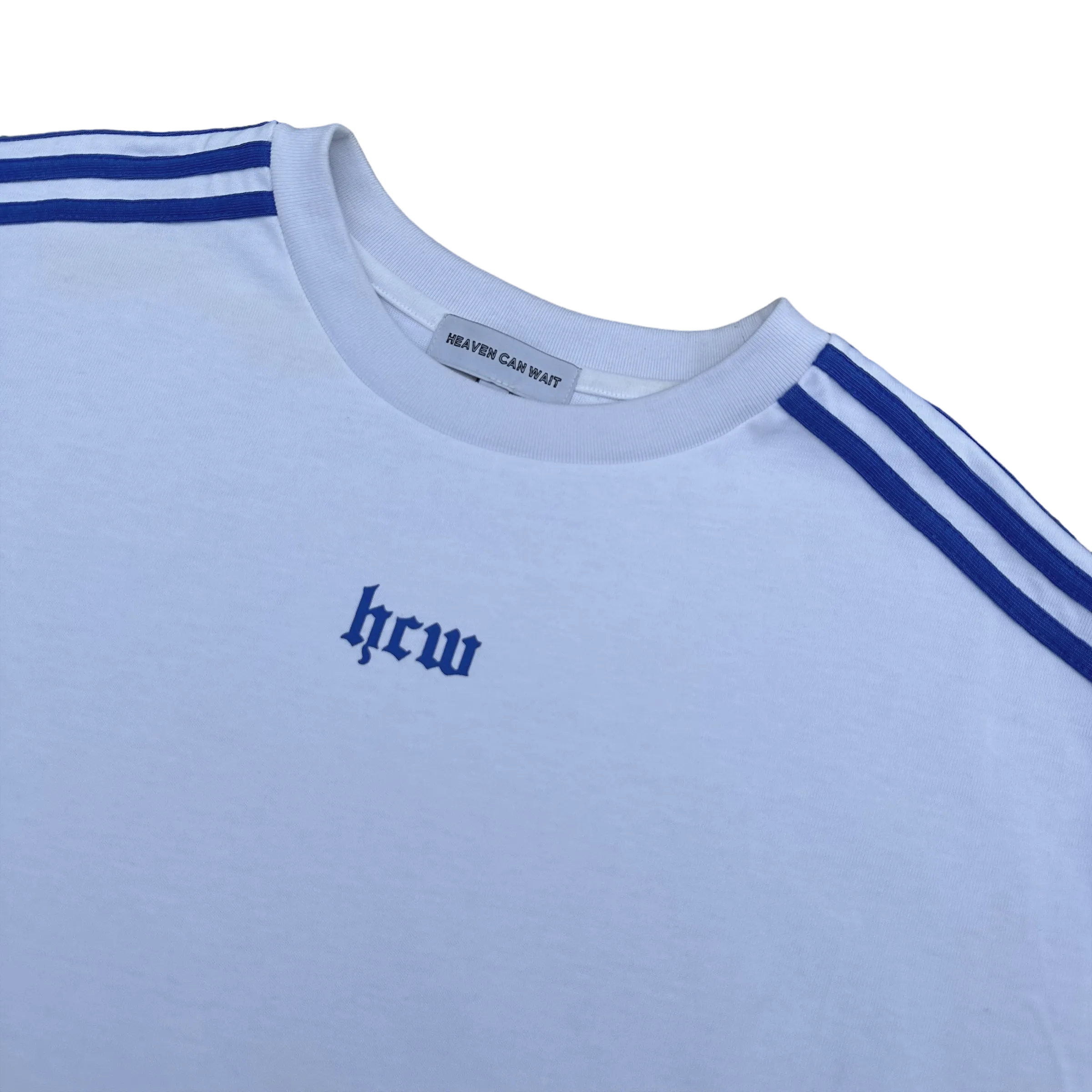 TRACK TEE (WHITE/BLUE)