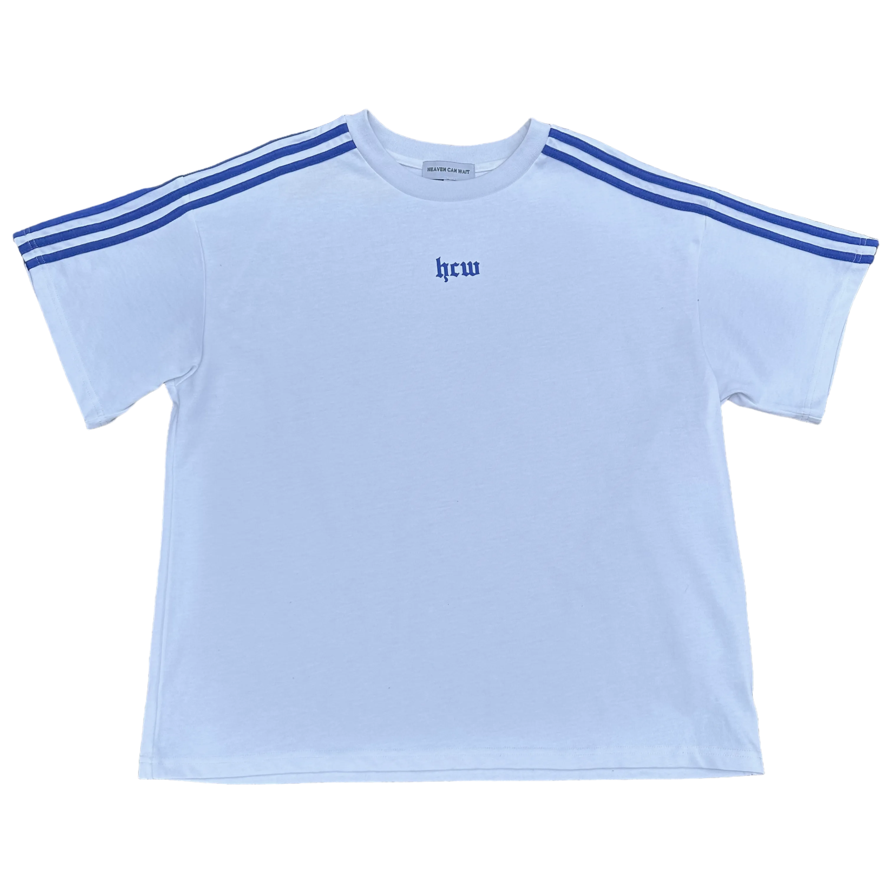 TRACK TEE (WHITE/BLUE)