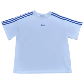 TRACK TEE (WHITE/BLUE)