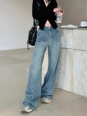 Vintage High Waist Ripped Streetwear Wide Leg Jeans