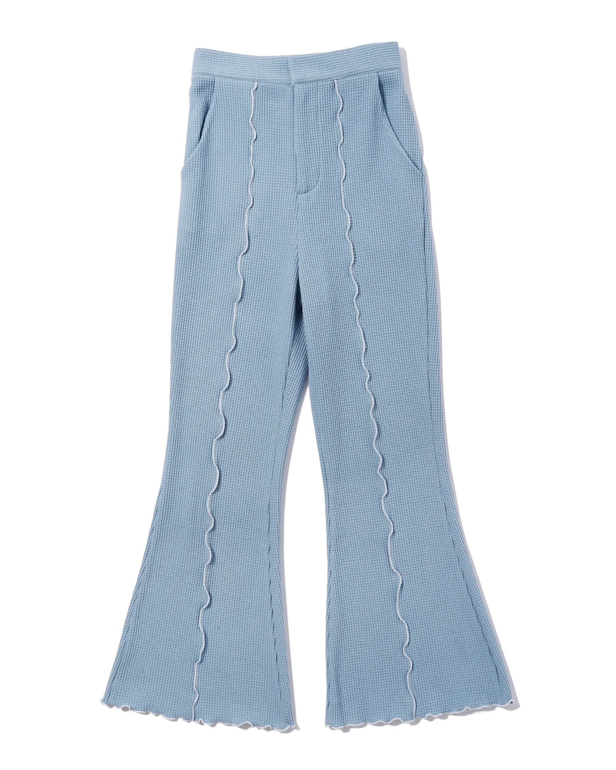 Waffle flare pants (Blue)