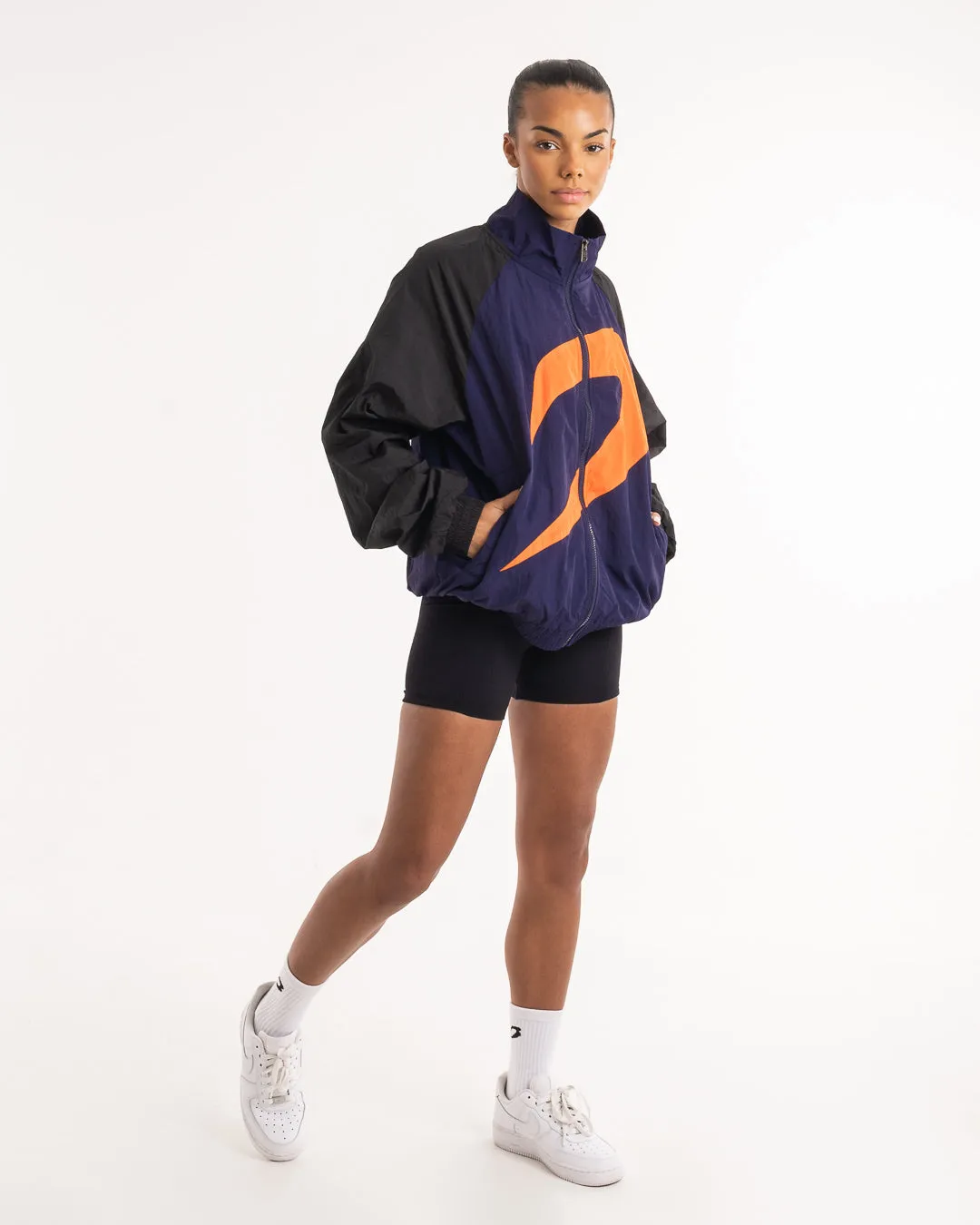 Walker Track Jacket - Black/Navy/Orange