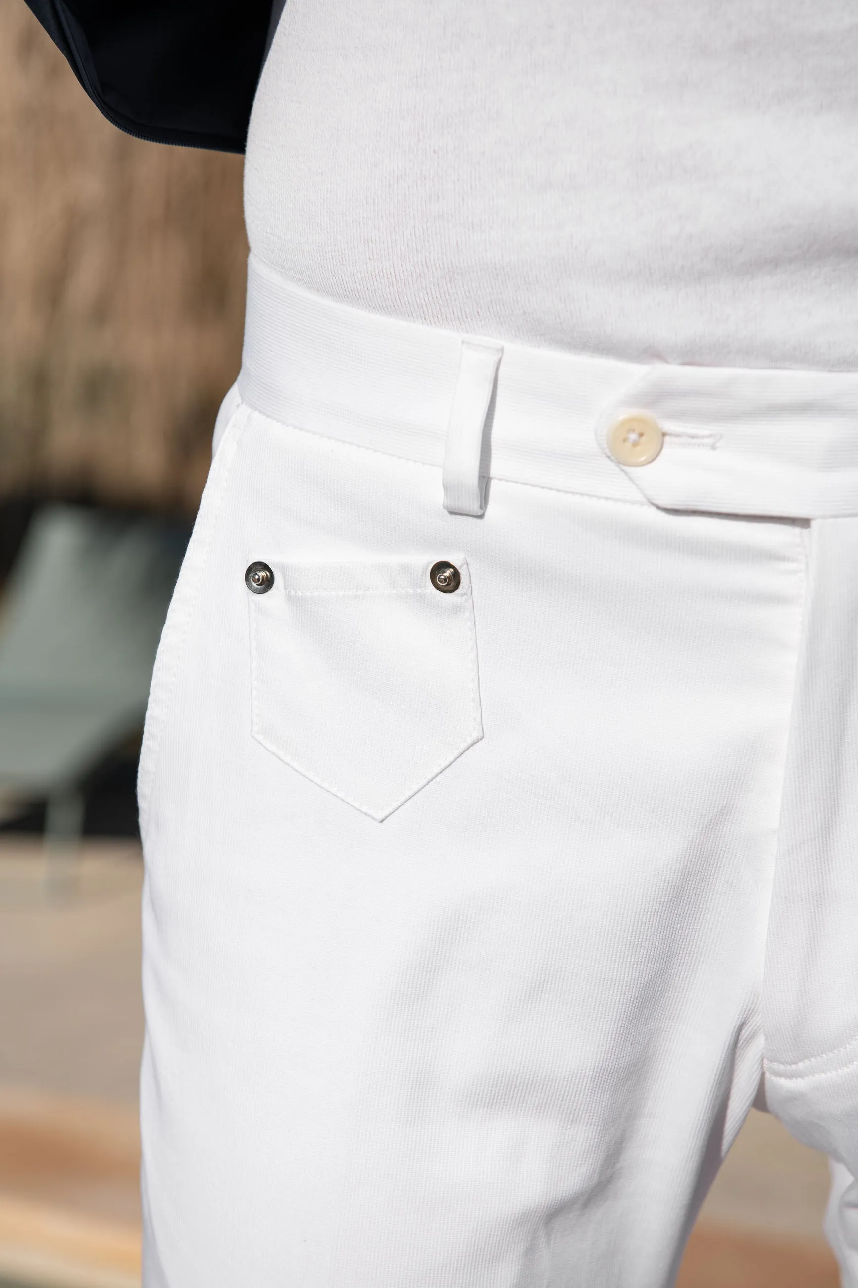 White cotton Sirmione trousers - Made in Italy