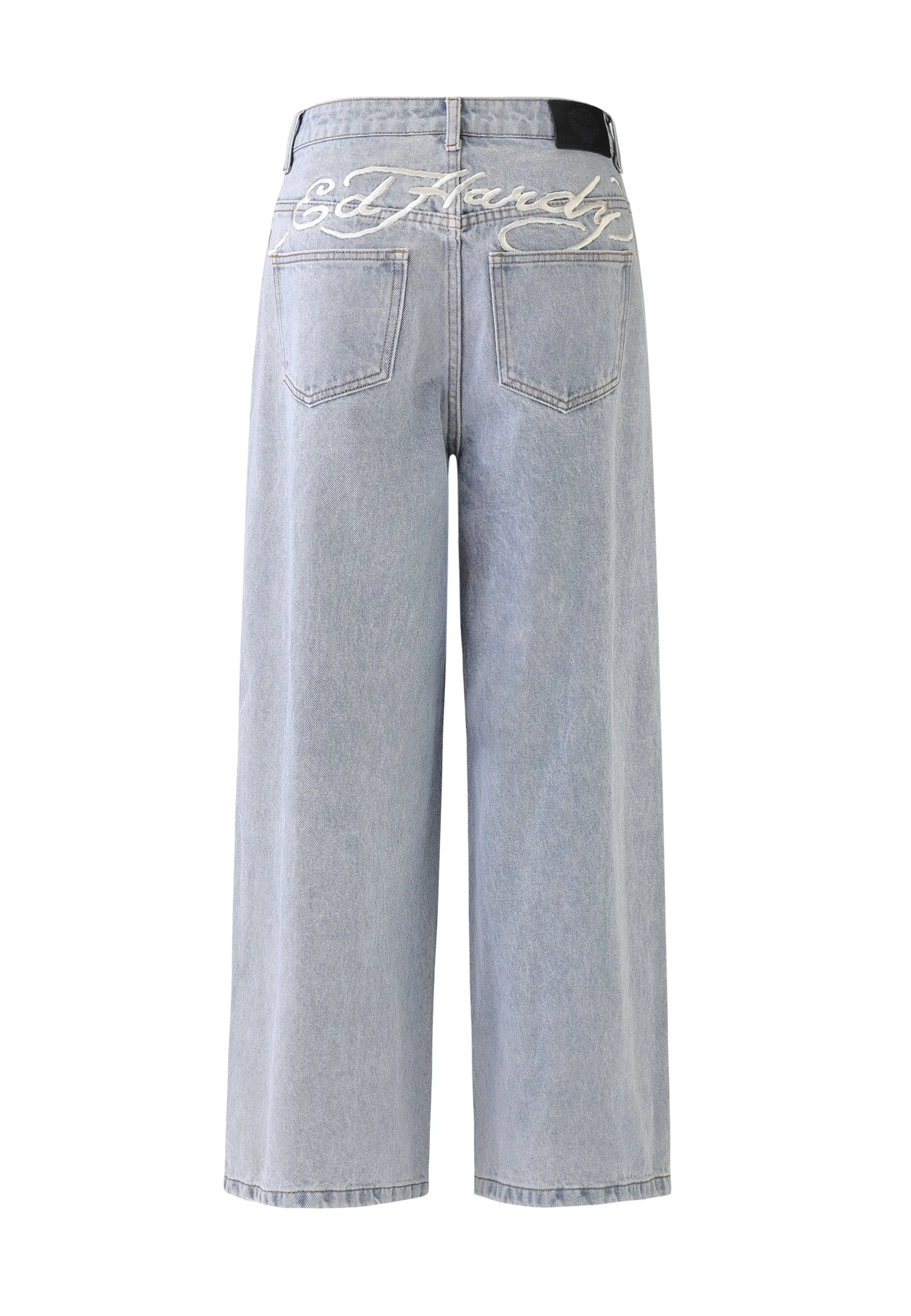 Womens Antique Butterfly Xtra Denim Trousers Jeans - Mid Blue