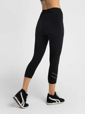 Zone Capri Legging - Black/Silver